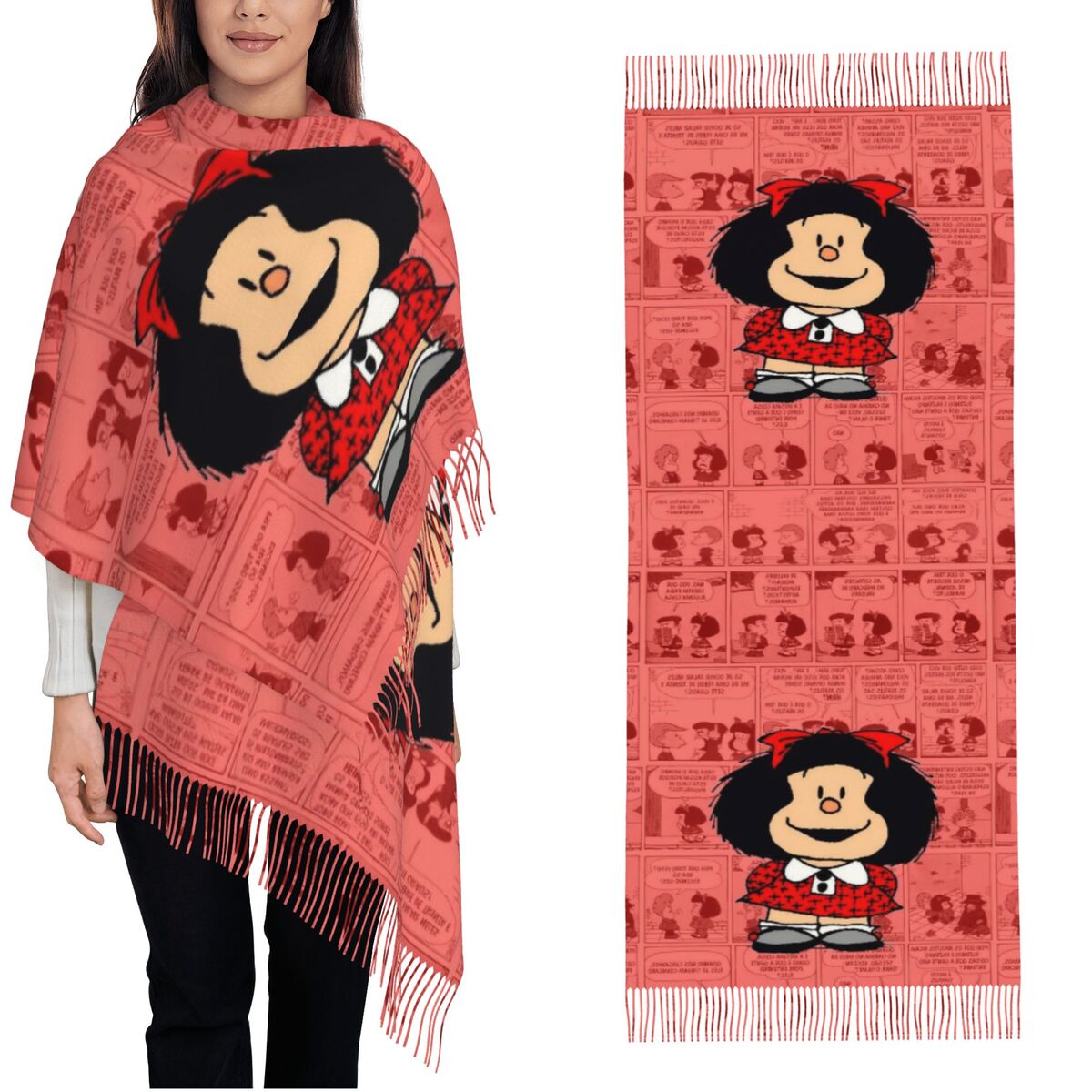 Pashmina Wrap Large - Женский шарф с кисточками Ma разбираas,