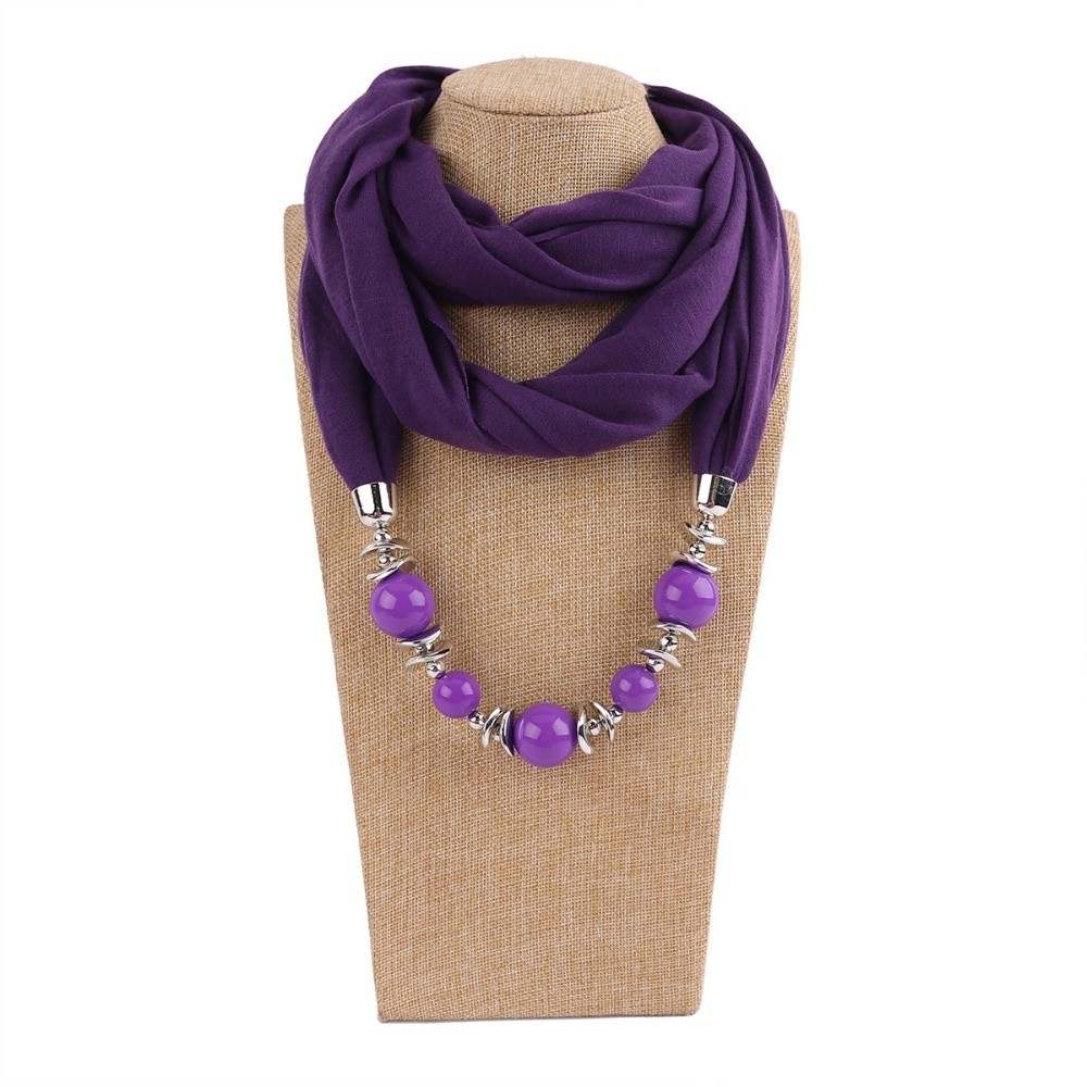 Infinity Scarf Knit - Модный шифоновый шарф однотонного цвета с