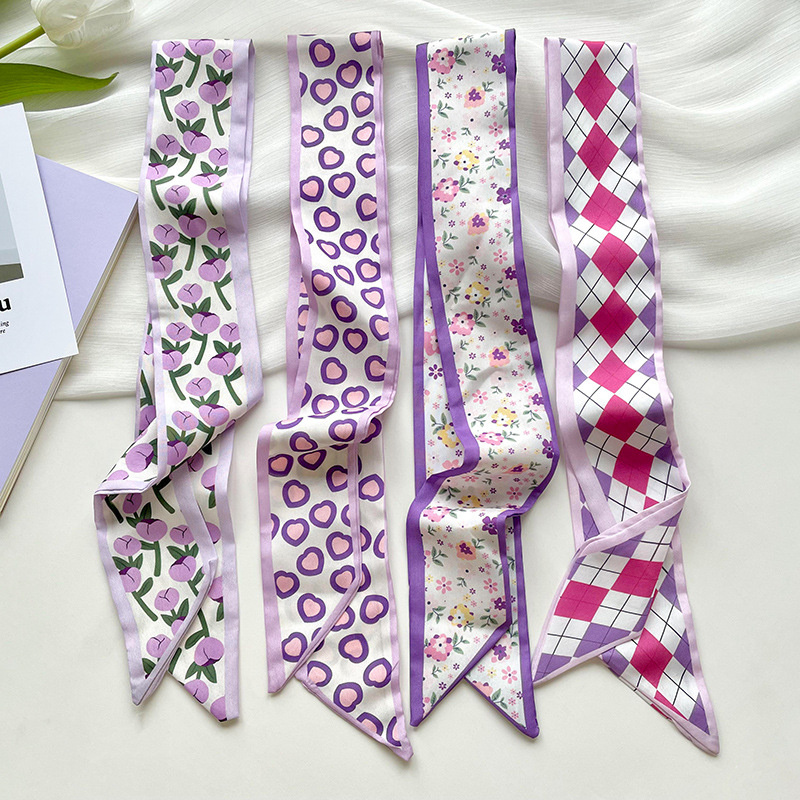 Silk Neck Scarf - Новый роскошный узкий короткий женский шелковый
