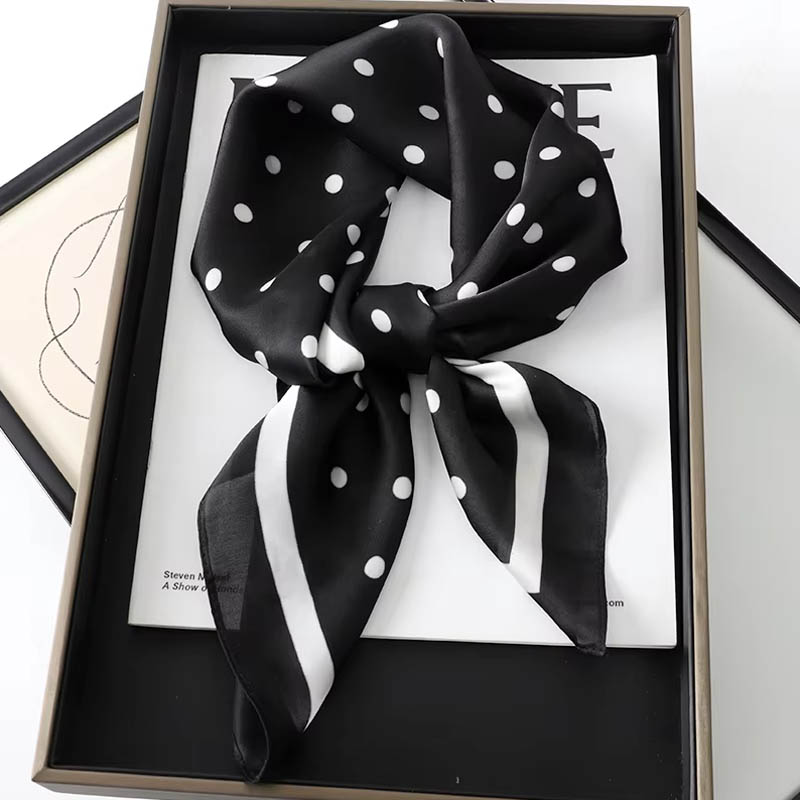 Silk Neck Scarf - Роскошный женский шарф в горошек, женские