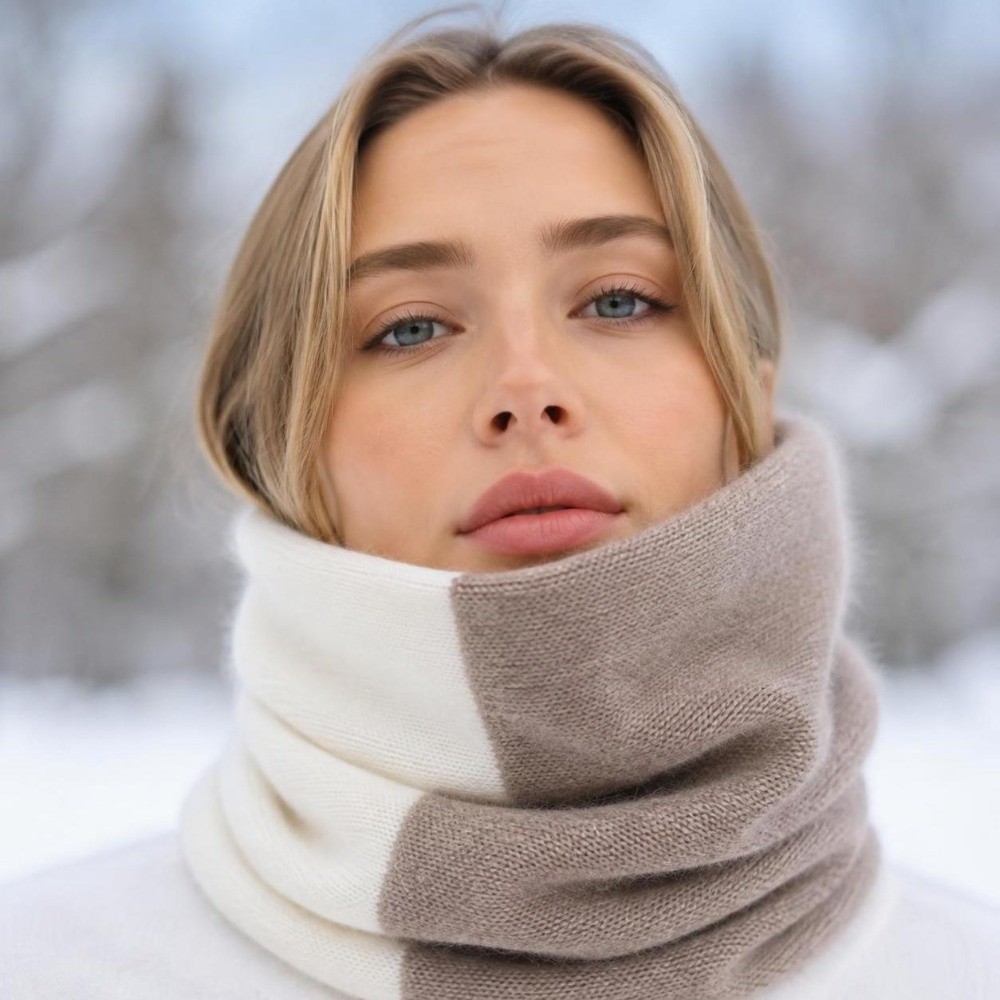 Мягкий шарф с цветными вставка – обзор и цена Infinity Scarf Knit