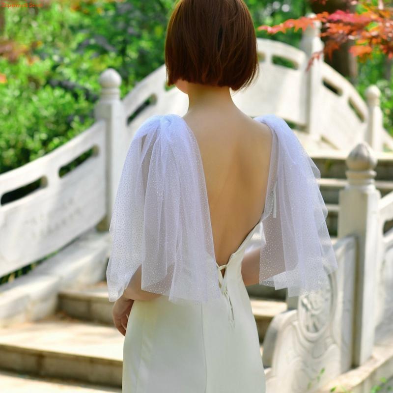 Q5WE Невеста Плиссированная Тю – обзор и цена Stole Wedding Shawl
